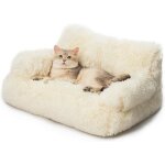 Elegant lit pour chat moelleux duveteux canap pour chat canap pour chien vec dehoussable lavable - ...