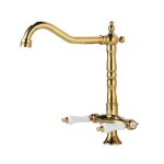 Elektrah robinet de cuisine avec double poign�e en c�ramique blanche pivotant � 360� bec col de cygne ...