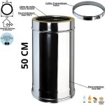El�ment 50 cm conduit double paroi isol� edilinox - diam�tre 80 mm