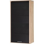 Meuble haut de cuisine chne rideau noir 4 niches 60 x 124 x 35 cm - l 60 x l 35 x h 123. 6 cm