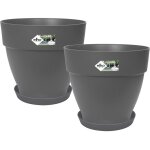 Elholot de 2 pots de fleur rond avec soucoupesvibia campana + loft - 298 x h258cm + soucoupe 21 x ...