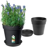 Elholot de 5 pots de fleur de culture avec soucoupegreen basics - 17 x h157 cm + soucoupe 14 cm - ...