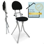 Eloneo chaise pliante rembourr�e antid�rapante ergonomique r�glable 3 hauteurs (58 - 65 cm) charge 120 ...