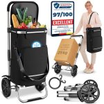 Eloneo chariot de courses 3 - en - 1 43l ? pliable avec roulettes compartiment isotherme sac paule & ...