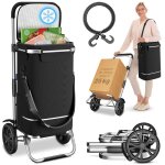 Eloneo chariot courses 3 - en - 1 43l ? pliable  roulettes avec sac paule diable et compartiment isotherme ...
