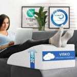 Eloneo coussin rel�ve - jambes en mousse m�moire housse lavable jacquard 65x40x20 cm blanc ? confort ...