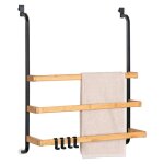 Eluno porte - serviettes pour la paroi de douche en verre avec 3 barres porte - serviettes en m�tal et ...