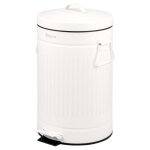 Eluno poubelle vintage poubelle � p�dale capacit� 12 litres en m�tal blanc