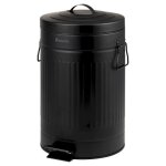 Eluno poubelle vintage poubelle � p�dale capacit� 12 litres en m�tal noir