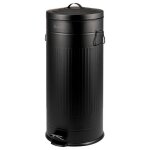 Eluno poubelle vintage poubelle � p�dale capacit� 30 litres en m�tal noir