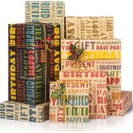 Emballage cadeau papier rtro papier cadeau anniversaire enfant et homme (5 feuilles70x50cm)