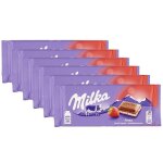 Avantage emballage soudoux - 6 bandes de fraises de barre de chocolat milka � 100 grammes