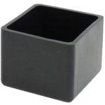 Embouts carr�s en caoutchouc 4 pi�ces pour chaises tables pieds de meubles (40 mm noir)