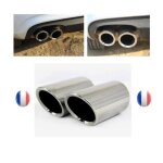 Embout echappement silencieux 76cm chrome sortie double pour golf audi skoda bmw mercedes vehicules ...