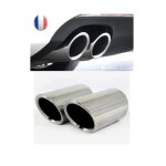 Embout echappement silencieux 7cm chrome sortie double pour golf audi skoda bmw mercedes vehicules compatible ...