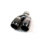 Embout pot déchappement double sortie modèle sportive universelle en acier inox Embout pot déchappement double sortie modèle sportive universelle en acier inox