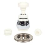 Embout robinet 360� chrome blanc ? �conomie d?eau & filtration