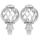 Embouts de tringle  rideau en forme de cage  oiseaux vintage - 2 embouts argents pour la maison / ...