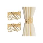 Embrasse de rideaux 2 pi�ces m�tal cr�atif rideau corde boucles feuille creuse pince � rideau d�corative ...