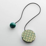 Embrasse de rideau aimante imprime ondoya - l 43 x l 6 x h 6 cm - dor et vert dor et vert