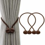Embrasses  rideaux embrasse rideau aimante tressage magntiques rideaux boucle (marron)