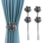 Embrasses de rideaux - lakdd - vintage - r�sine � fleurs - aimants puissants - longueur r�glable
