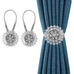Embrasses de rideaux d�coratifs en cristal lot de 2 embrasses magn�tiques avec c�ble m�tallique hautement ...