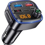 Emetteur bluetooth voiture transmetteur fm pour la musique t�l�phone kit main libre allume cigare avec ...