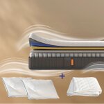 Emma pack matelas emma original + 200x200 + 2 oreillers emma original confort + couette �t� emma m�moire ...