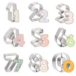 Emporte - pi�ces chiffres anniversaire - 9 pi�ces inoxydable 0 - 8 (6=9) - convient pour p�tisserie biscuits ...