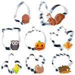 Emporte - pi�ces - winwild - 8 pi�ces - acier inoxydable - motifs automnaux - s�curis�s enfants