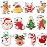 Emporte - pices nol acier inoxydable lot 12 formes pain dpices pre nol et canne  sucre pour biscuits ...