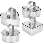 Emporte - pices ronds - haute qualit - acier inoxydable - lot de 4 - lavable au lave - vaisselle - ...
