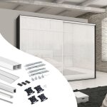 Emuca 6018412 kit de quincaillerie pour armoire � 2 portes coulissantes avec fermeture souple placard ...