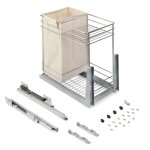 Emuca chariot coulissant avec paniers et chariot � pain supra avec fermeture � amortie module 300 acier ...