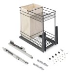Emuca chariot coulissant avec paniers et chariot � pain titane avec fermeture � amortie module 300mm ...