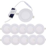 Encastr� spot led encastrable plafond 10pcs 3w blanc chaud 3000k ultra minces panneau ronde encastr� ...