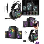 Enceintes 2. 1 - soundphonic - bluetooth 5. 0 - 11w rms - rétro - éclairage rgb - casque gamer 7. 1 Enceintes 2. 1 - soundphonic - bluetooth 5. 0 - 11w rms - rétro - éclairage rgb - casque gamer 7. 1
