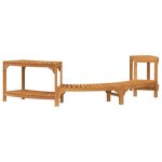 Enceinte de bain � remous demi - ronde - vidaxl - 252x112x555 cm - marron - bois dacacia massif - r�sistante ...