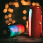 Enceinte bluetooth 4. 2 lumineuse 10w portable 360  full surround sound, double connexion sans fil, ...