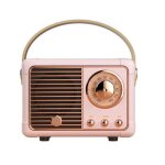 Enceinte bluetooth r�tro rose - mini portable et compatible carte tf - son clair et puissant