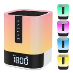 Enceinte bluetooth reveil lumineux lampe de chevet tactile lumineuse veilleuse enfant idee cadeau ado ...