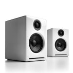 Enceinte - retour audioengine a2 + bt - colonnes de haut - parleurs blanc
