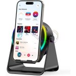 Enceinte sans fil  induction et bluetooth avec support tlphone lumire rgb & son hd 360 compatible ...