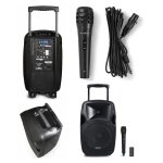 Enceinte sono portable - ibiza sound - pro party karaoke - bluetooth - micro sans fil - autonomie 12h ...