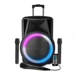 Enceinte sonorisation - fsd15 - 38cm - 700w - sur batterie - effet ring led - usb sd bluetooth tws - ...