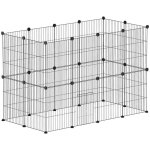 Enclos pour animaux - pawhut - 24 panneaux - pour lapins cochons dinde hérissons - grillagés en acier ... Enclos pour animaux - pawhut - 24 panneaux - pour lapins cochons dinde hérissons - grillagés en acier ...