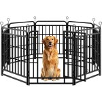 Enclos pour chien en métal avec 8 panneaux parc à chiot pliable chenil extérieur 68 x 80 cm noir Enclos pour chien en métal avec 8 panneaux parc à chiot pliable chenil extérieur 68 x 80 cm noir