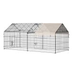 Enclos ext�rieur avec protection solaire pour petits animaux 220 x 103 x 103 cm clapier � lapins en m�tal ...