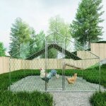 Enclos m�tallique 3x4x2m avec verrou de s�curit� et b�che imperm�able en pe pour poules lapins et autres ...